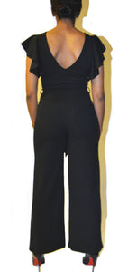 Ruffle Their Feathers Jumpsuit - Black